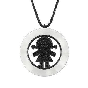 Colar Menina Madre Pérola Prata 925 Negro