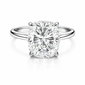 Anel Solitário Retangular Moissanite