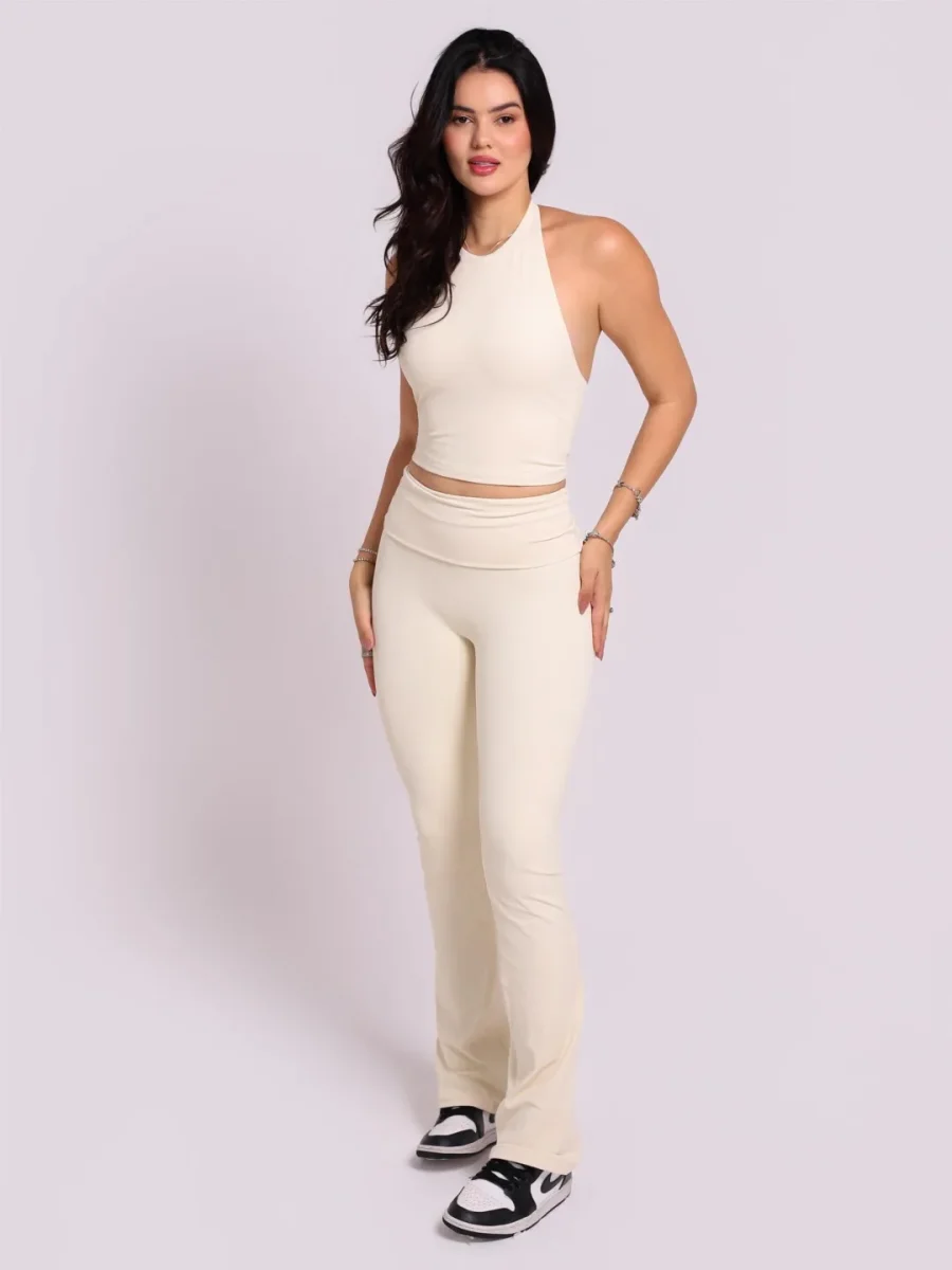 Calça Flare Fold Baunilha - Image 5