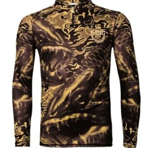 Camisa De Pesca +UV50 Dry Fit Traira Amarelo Preto King