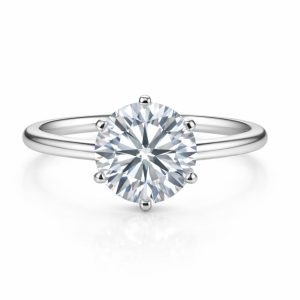 Anel Solitário Alto Moissanite