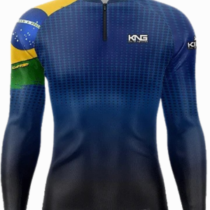Camisa Esportiva Unissex+UV50 Brasil Azul King