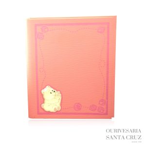 Album Rosa com Urso de Prata Bilaminada