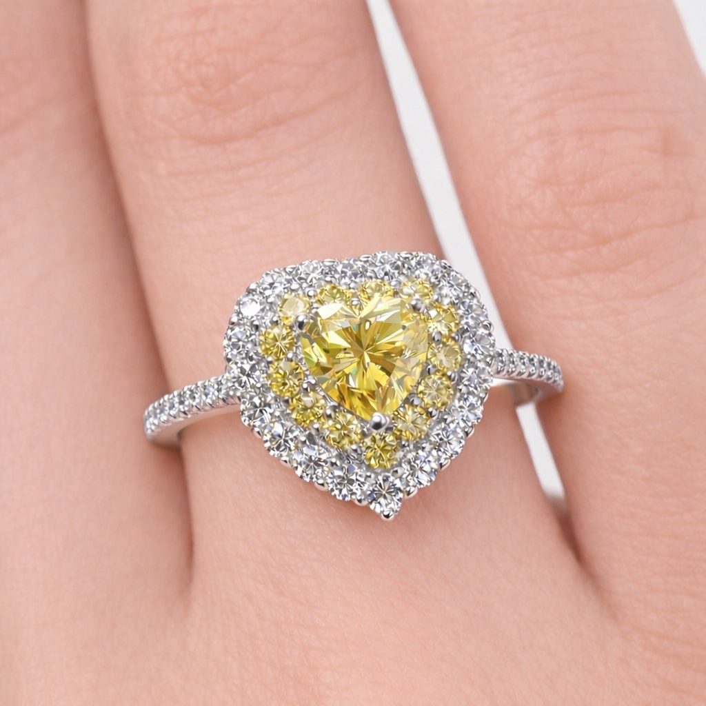 Anel Coração Virginia Yellow Moissanite - Image 5