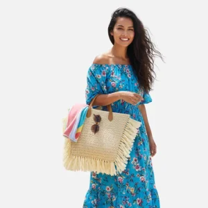 Bolsa de Palha Trançada Sofisticada Tropical