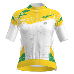 Camisa Ciclismo Feminina Brasil Branca 2025 Mauro Ribeiro