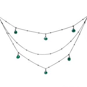 Colar Voltas Negro Amazonita Verde