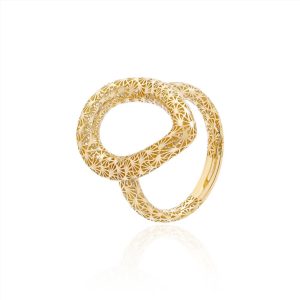 Anel Gota Vazada Gold