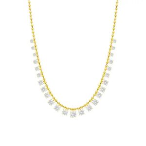 Colar Mini Esferas Ouro Moissanite Prata 925