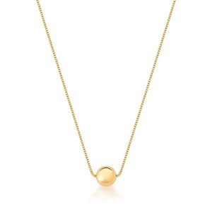 Colar Bola 10mm Liso Ouro Prata 925
