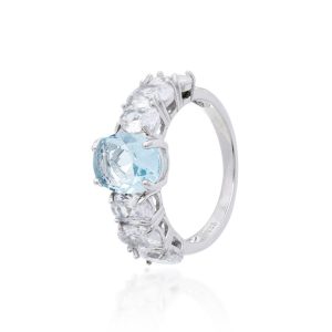 Anel Oval Aquamarine