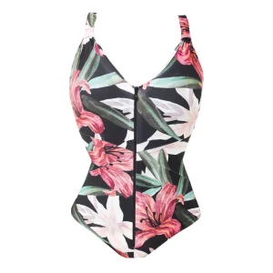 Maiô modelador - SlimSun Busto Pré Moldado com recortes - Estampado