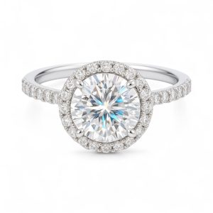 Anel Solitário Redondo Moissanite