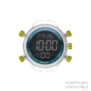 WATXandCO Relógio Digital Sparkling Dark Blue & Lime 49mm