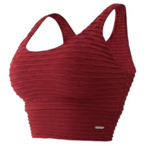 Top Cropped Fitness Vinicola Alta Sustentação Cós Largo Delicate M&C