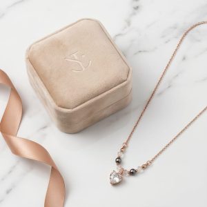 GARGANTILHA AMOR ZIRCONIAS CRISTAL ROSE ELEGANTES PARA PRESENTEAR