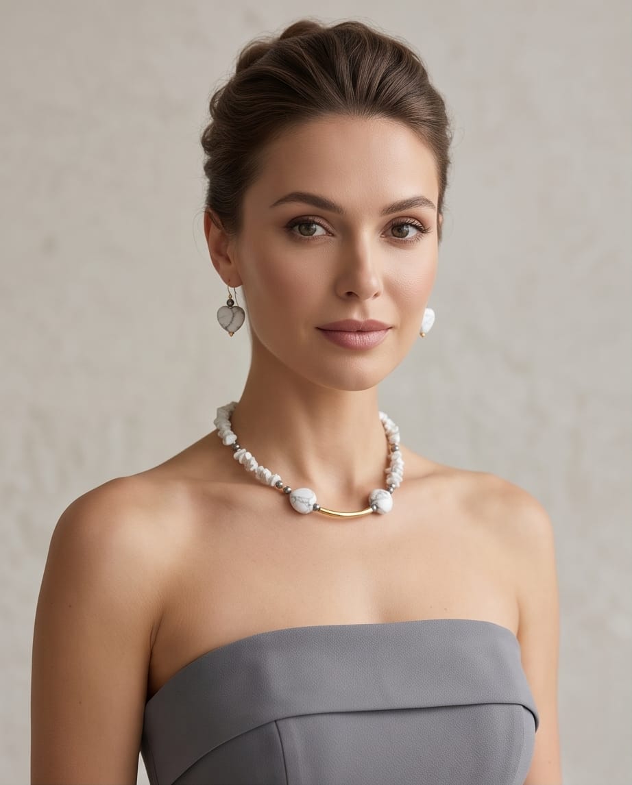 CHOKER SARAH CORAÇÃO PEDRAS