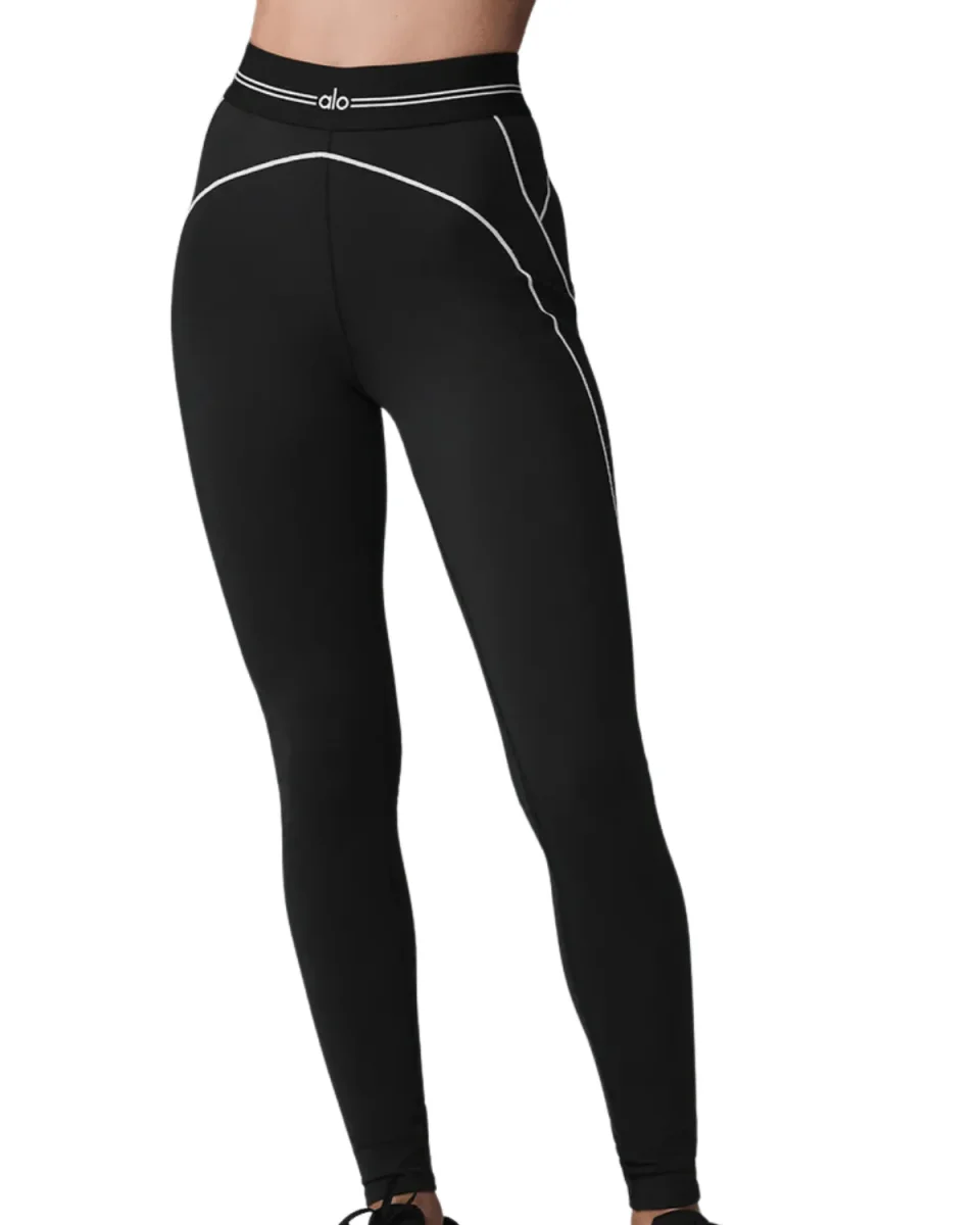 Calça Alo Yoga Airbrush High-Waist Heart Throb Preto - Image 2