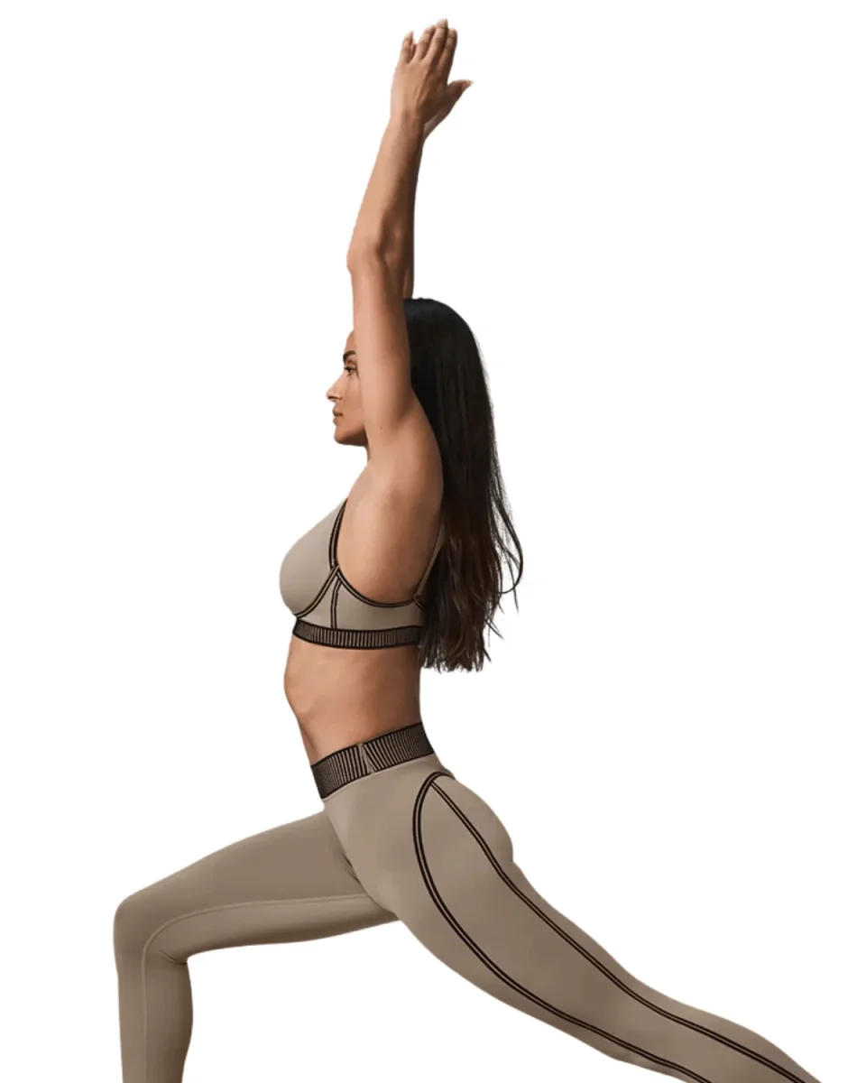 Calça Alo Yoga Airlift High-Waist 7/8 Line Up Legging Gravel Bege - Image 5