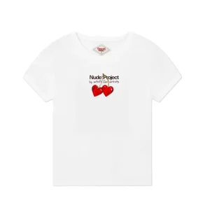 Camiseta Baby Look Nude Project Juicy Cherry Branca
