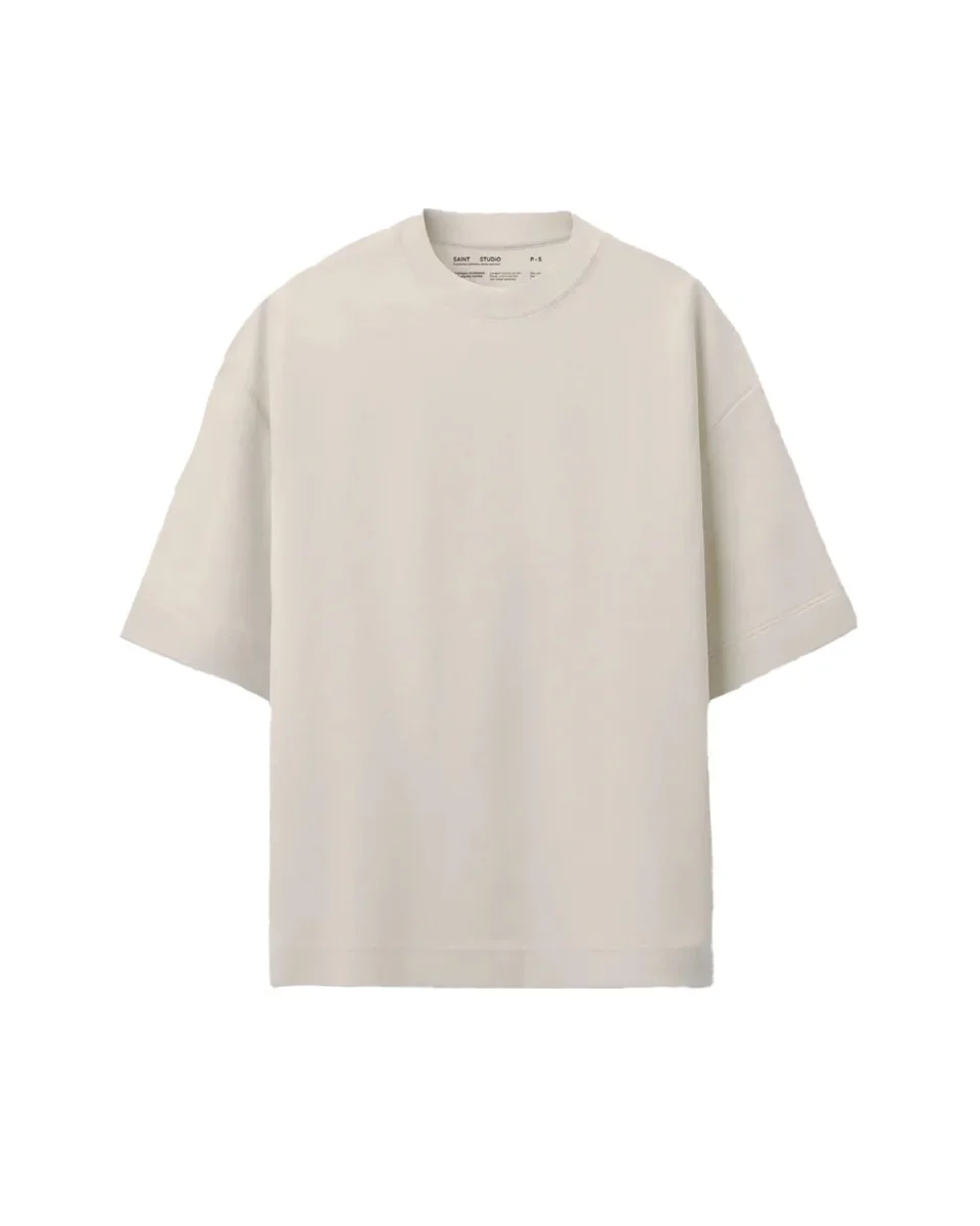 Camiseta Boxy Saint Studio Supima Areia - Image 2