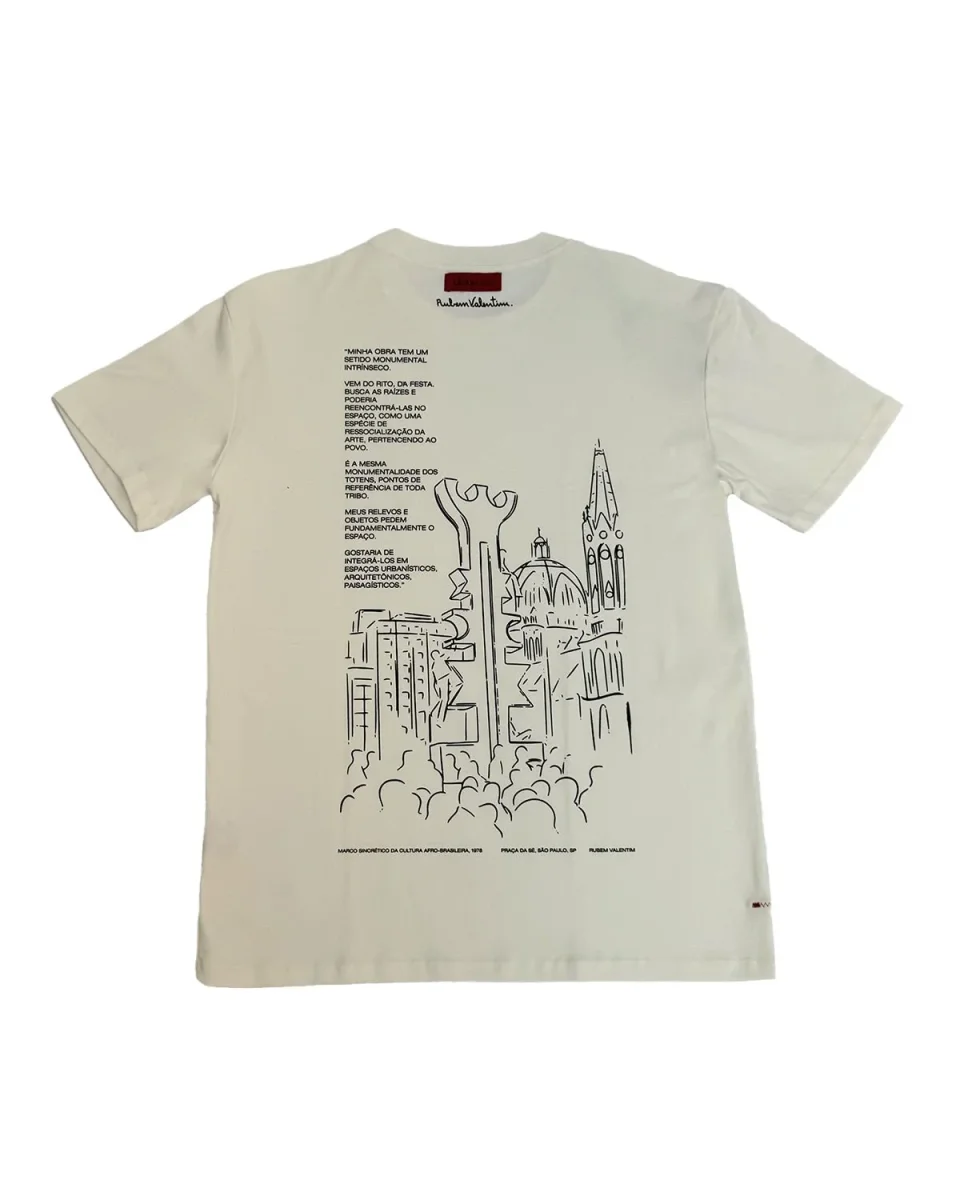 Camiseta Dane-se x Rubem Valentim Praça da Sé Off White - Image 2