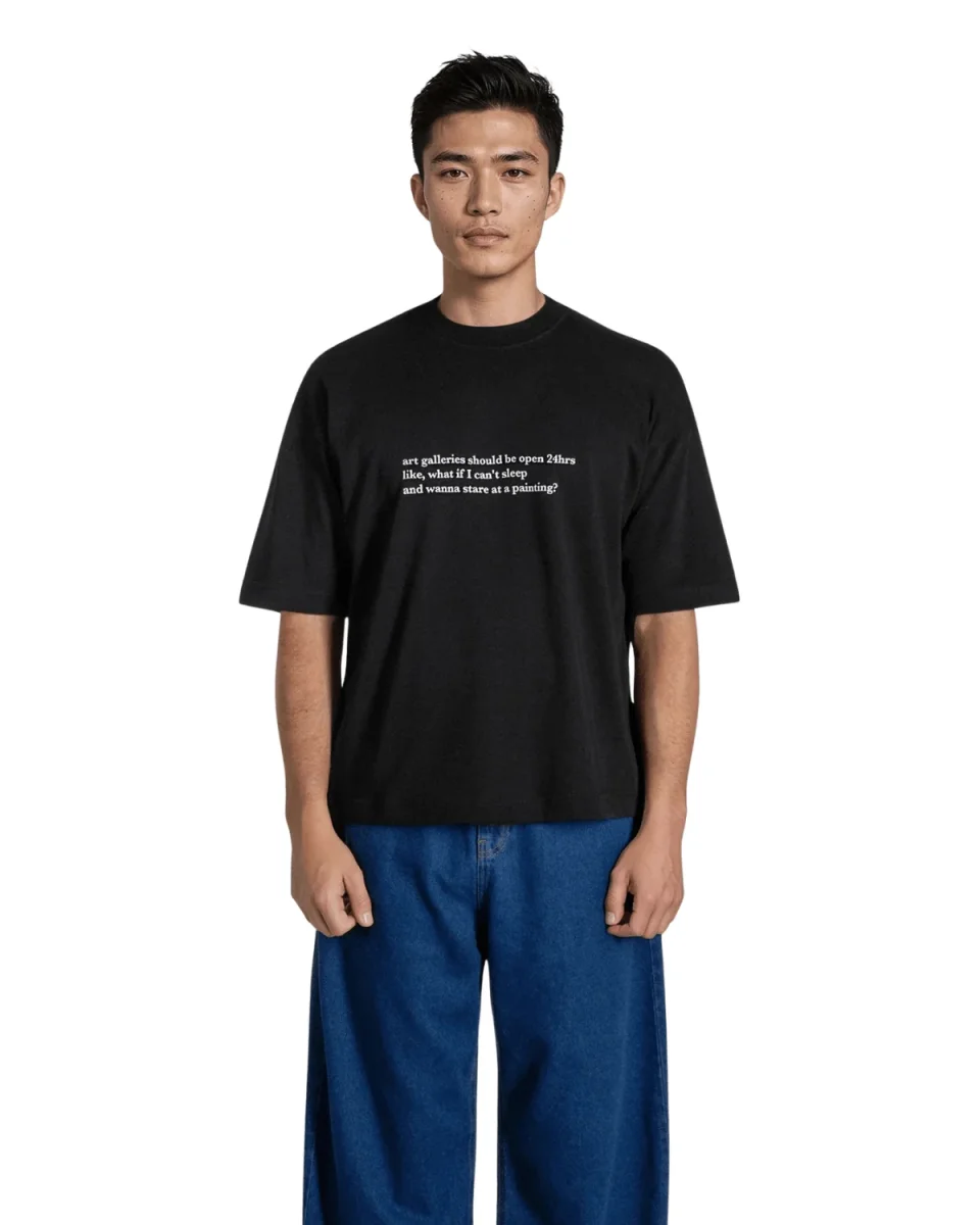 Camiseta Saint Studio Boxy SUPIMA Art Galleries Preta