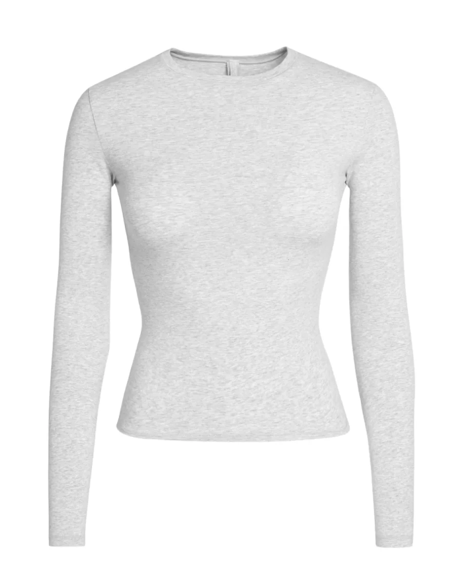 Camiseta Skims Manga Longa Cotton Jersey Light Heather Grey Cinza - Image 3