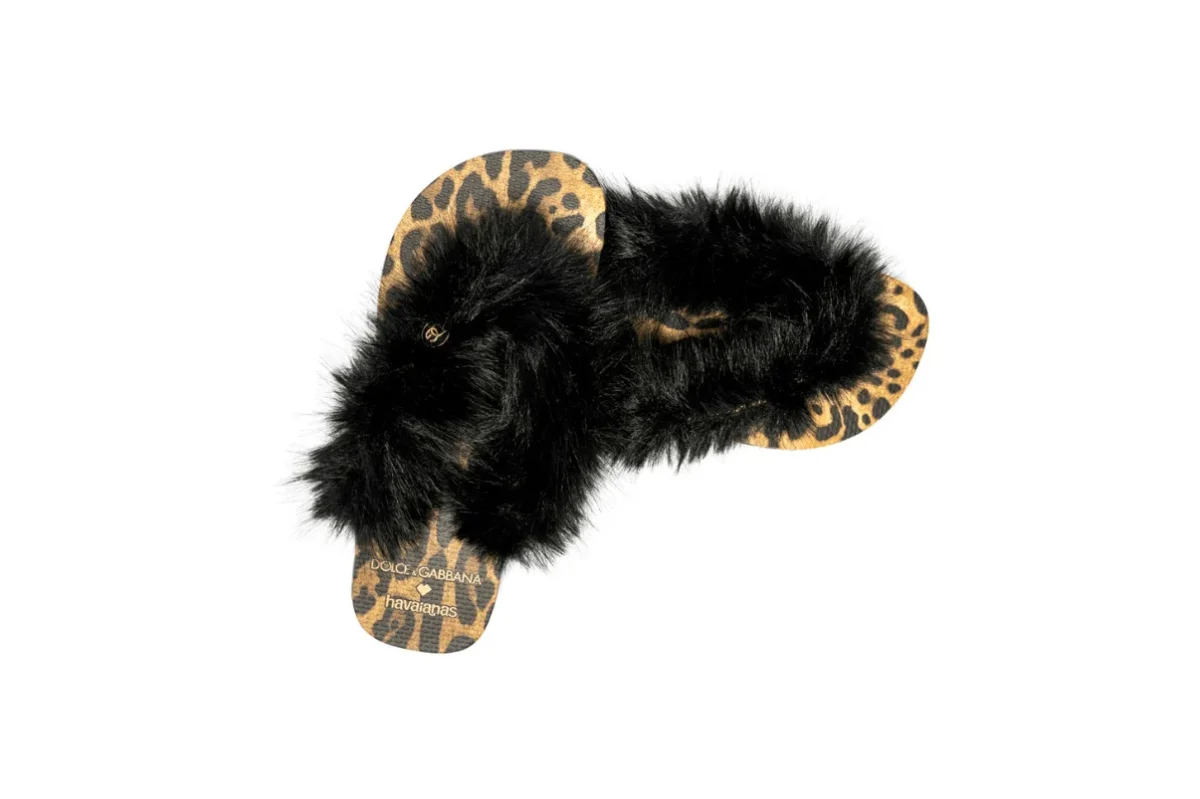 Chinelo Havaianas Top Dolce & Gabbana Faux Fur Leopardo Marrom - Image 6