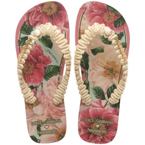 Chinelo Havaianas Top Dolce & Gabbana Florals Rosa