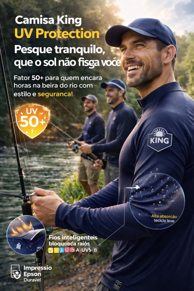 Camisa Esportiva Unissex+UV50 Azul Marinho King - Image 5