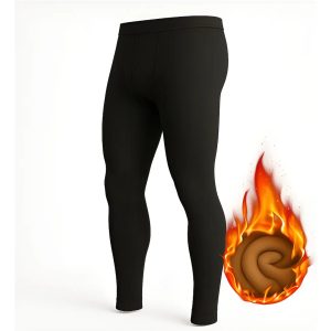 Calça Térmica Preta Flanelada Felpada Segunda Pele Inverno Unissex