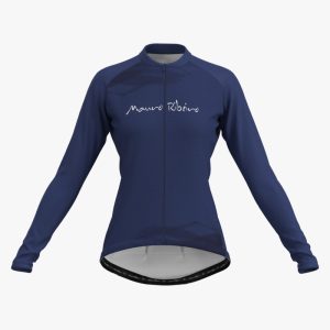 Camisa Ciclismo Feminino Manga Longa Intense Azul Mauro Ribeiro