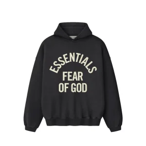 Moletom Fear Of God Essentials Varsity 90s Vintage Black Preto