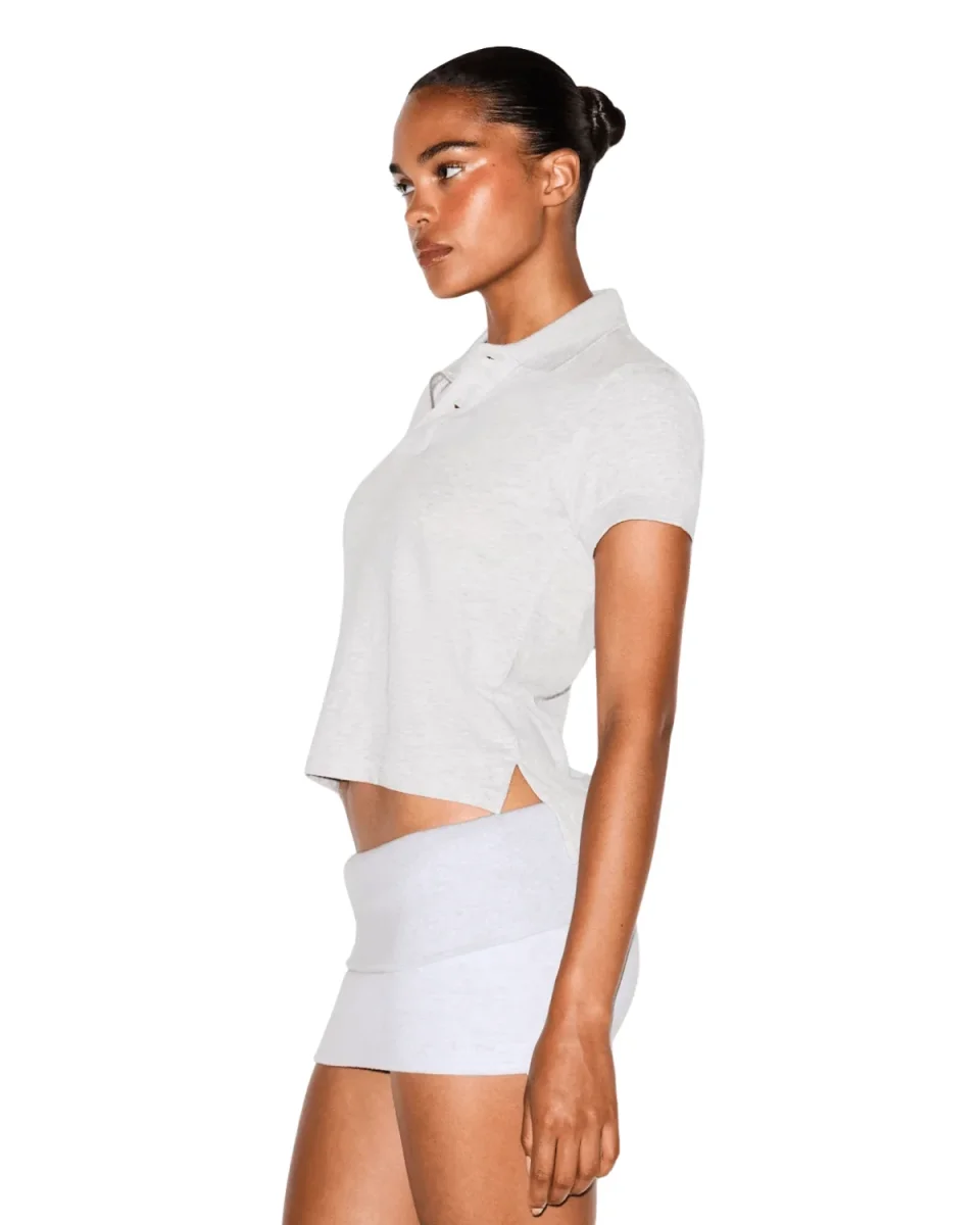 Polo Skims Baby Tee Worn in Jersey Light Heather Grey Cinza - Image 4