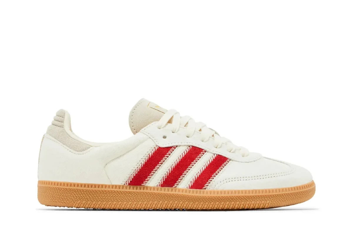 Tênis Adidas Samba OG Pony Hair Wonder Beige Better Scarlet Branco - Image 2