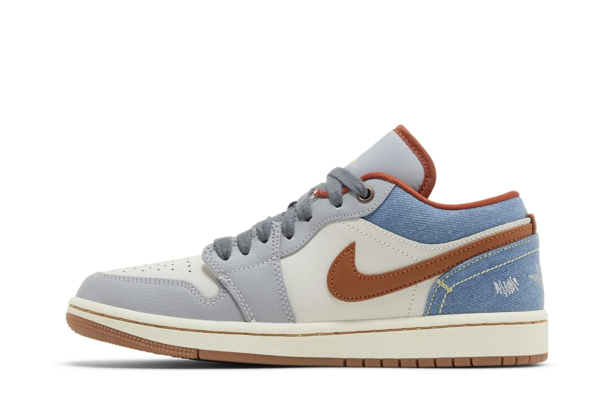 Tênis Nike Air Jordan 1 Low Phantom Denim Cinza - Image 3
