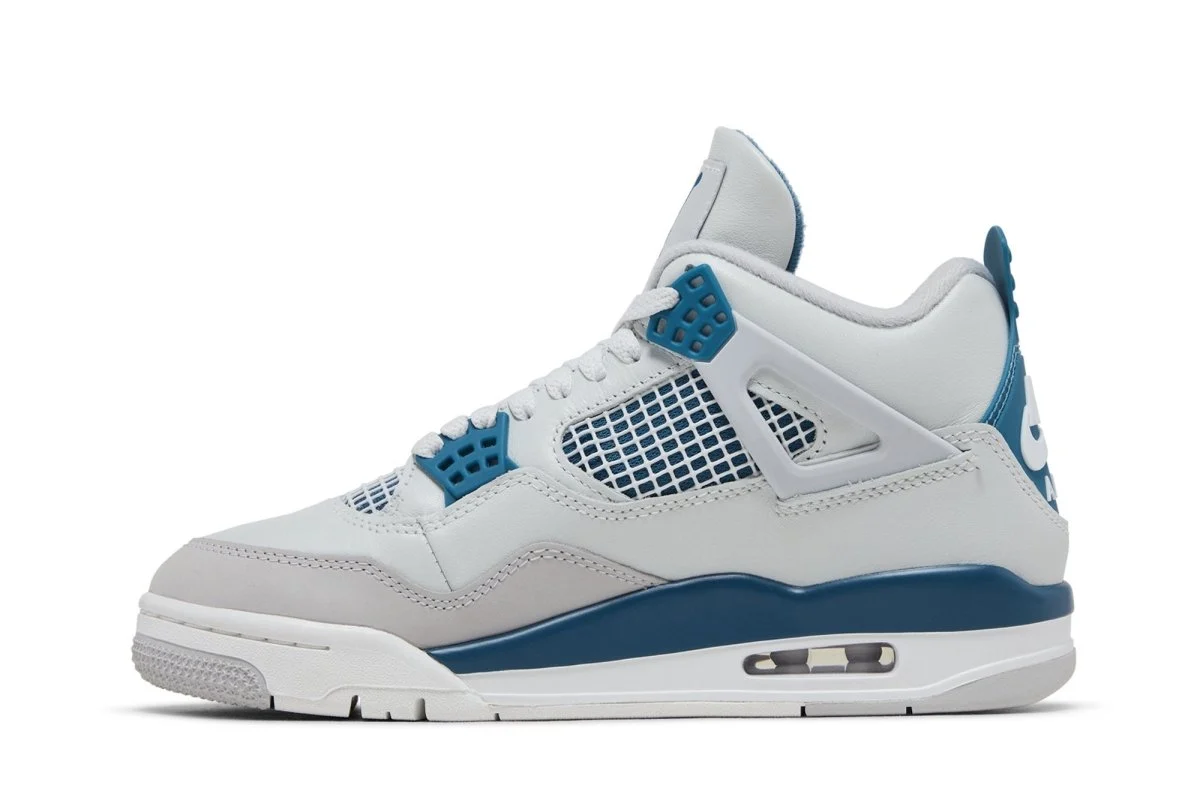 Tênis Nike Air Jordan 4 Retro Military Blue Branco - Image 3