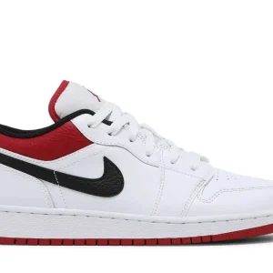 Tênis Nike Air Jordan 1 Low White University Red Branco