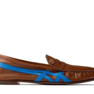 Tênis Onitsuka Tiger x Versace Sakura Leather Loafers Brown Blue Marrom